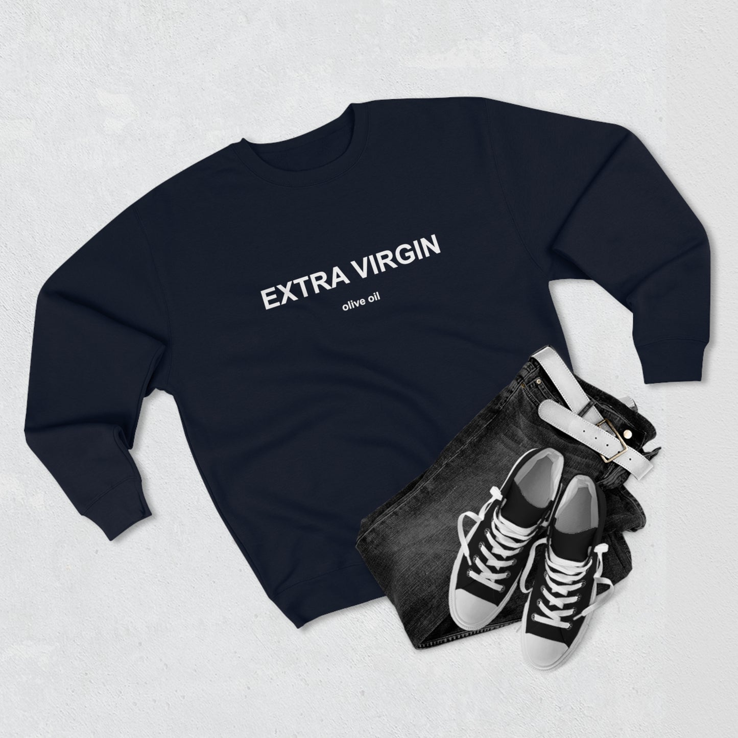 EXTRA VIRGIN olive oil Unisex Premium Crewneck Sweatshirt